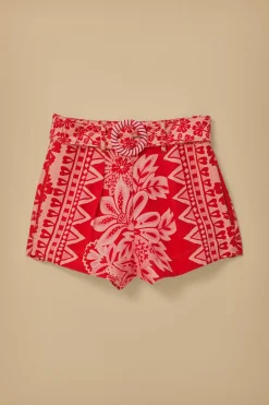  FLORA TAPESTRY RED SHORTS