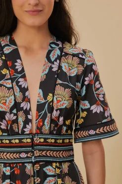 FLOWERY BLACK JUMPSUIT