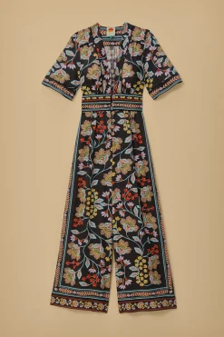 FLOWERY BLACK JUMPSUIT