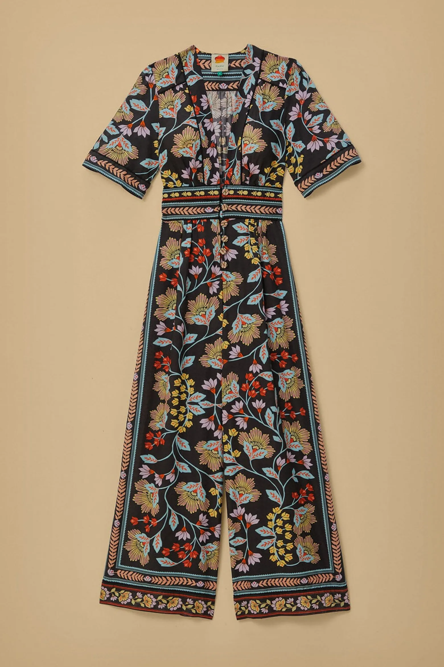 FLOWERY BLACK JUMPSUIT