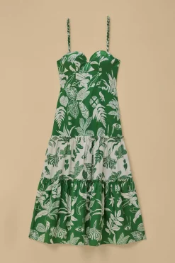  FOREST SOUL MIX MIDI DRESS