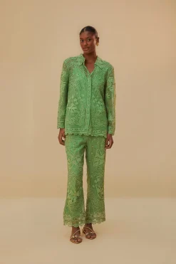  GREEN GUIPIRE PANTS
