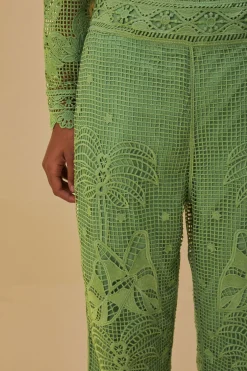 GREEN GUIPIRE PANTS