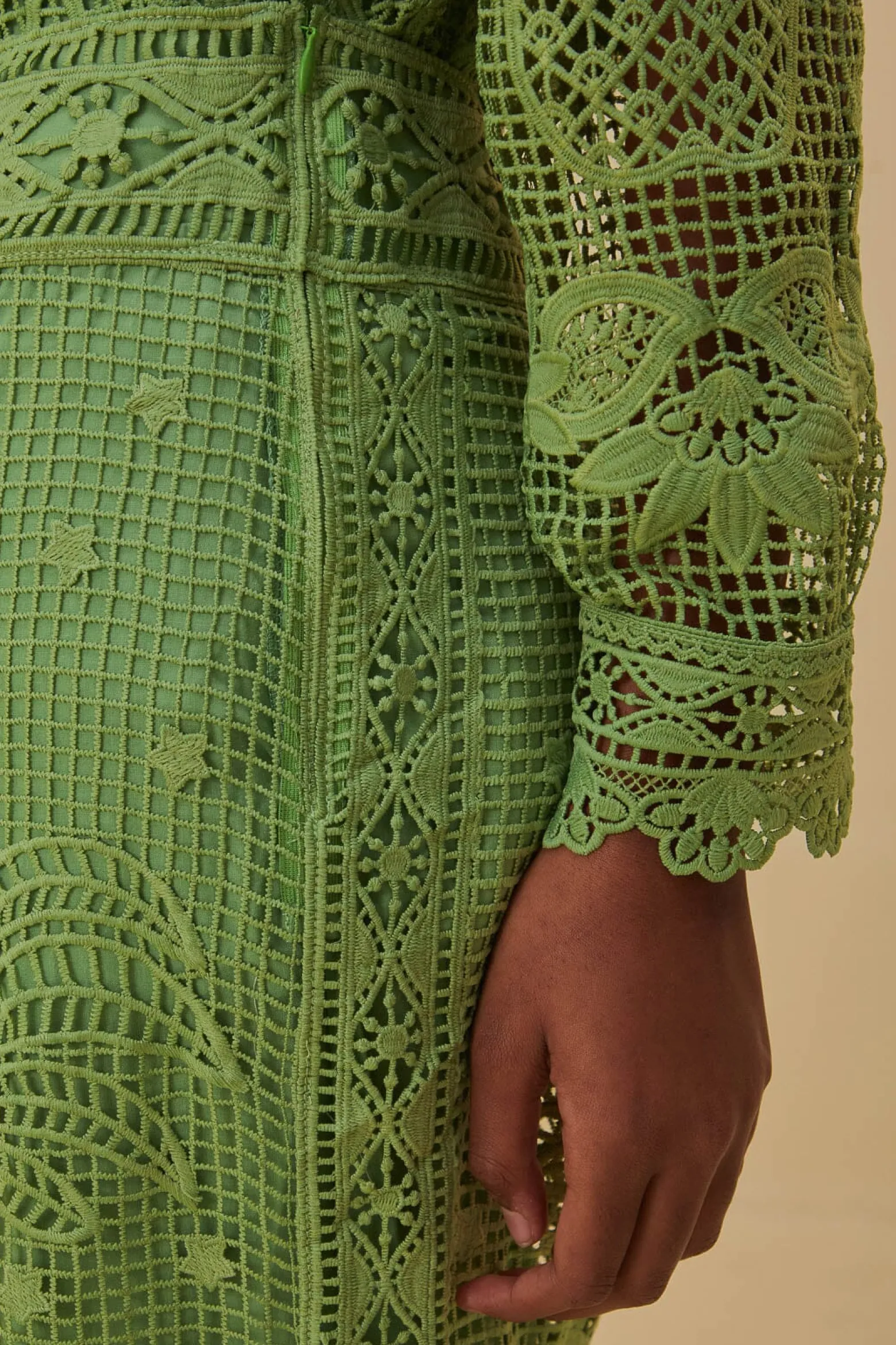 GREEN GUIPIRE PANTS