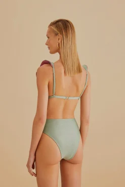  GREEN HIGH WAISTED BIKINI BOTTOM