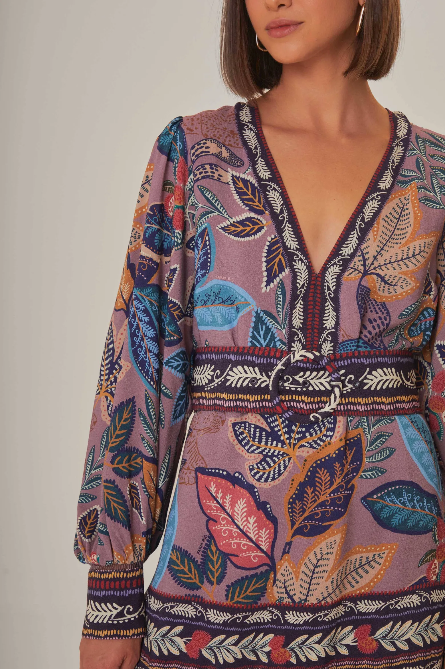 LAVENDER WILD NIGHT LONG SLEEVE MINI DRESS