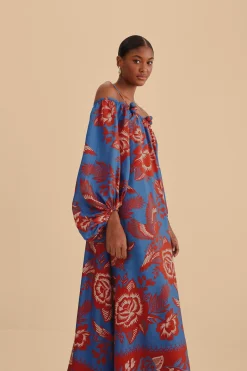  LIGHT BLUE LACE GARDEN MAXI DRESS