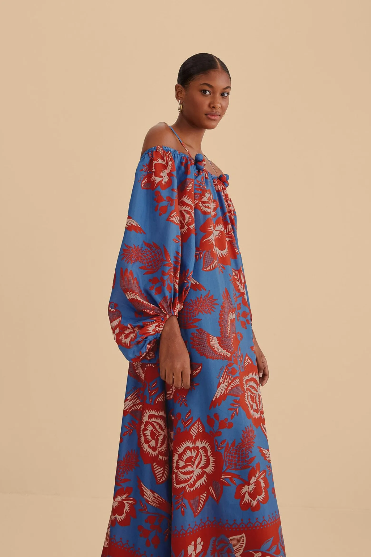 LIGHT BLUE LACE GARDEN MAXI DRESS