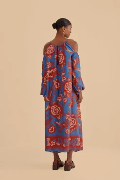 LIGHT BLUE LACE GARDEN MAXI DRESS