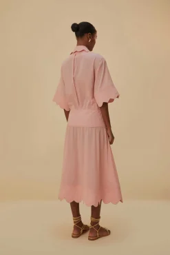  LIGHT PINK HEART DETAILED MIDI DRESS