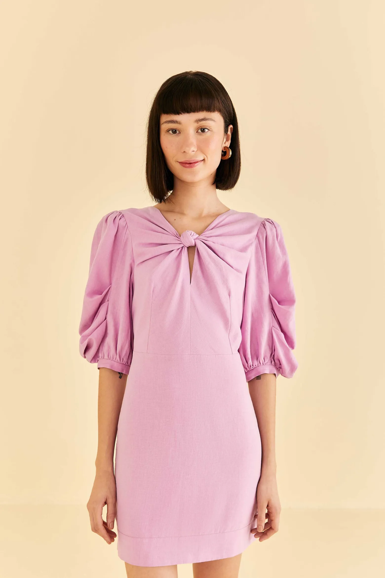 LILAC SHORT SLEEVE MINI DRESS