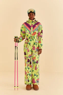 LIME GREEN NEW MUSHROOM SKI JUMPSUIT