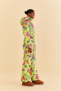  LIME GREEN NEW MUSHROOM SKI JUMPSUIT