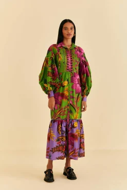  MAXI FLOWERS ORGANIC COTTON MAXI DRESS