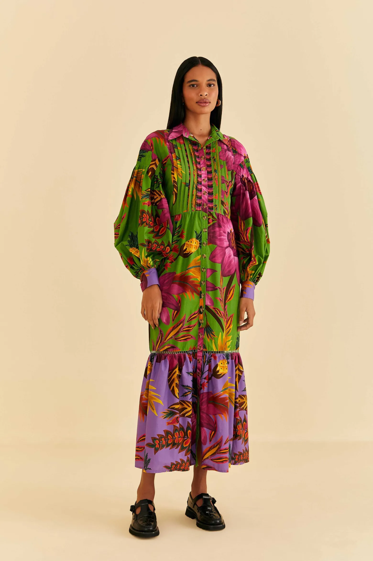 MAXI FLOWERS ORGANIC COTTON MAXI DRESS