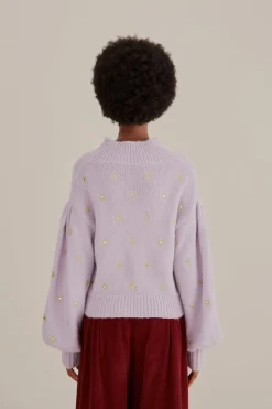 MIRROR EMBROIDERED KNIT SWEATER