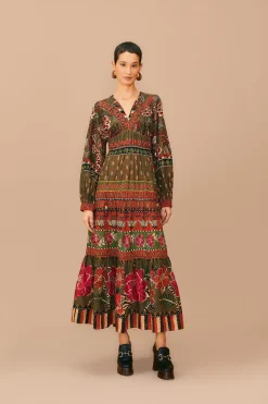  MULTICOLOR AINIKA FLORAL GARDEN MAXI DRESS