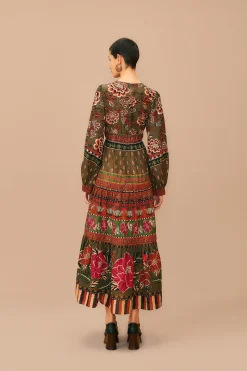  MULTICOLOR AINIKA FLORAL GARDEN MAXI DRESS