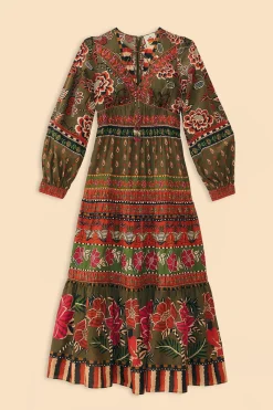  MULTICOLOR AINIKA FLORAL GARDEN MAXI DRESS