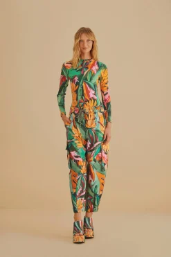  MULTICOLOR BANANA FOLIAGE ORGANIC COTTON BODYSUIT