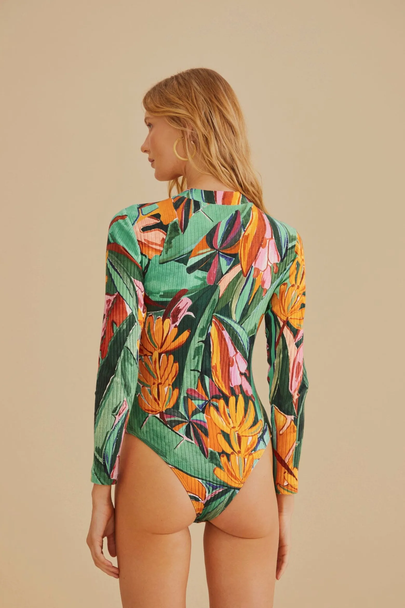 MULTICOLOR BANANA FOLIAGE ORGANIC COTTON BODYSUIT