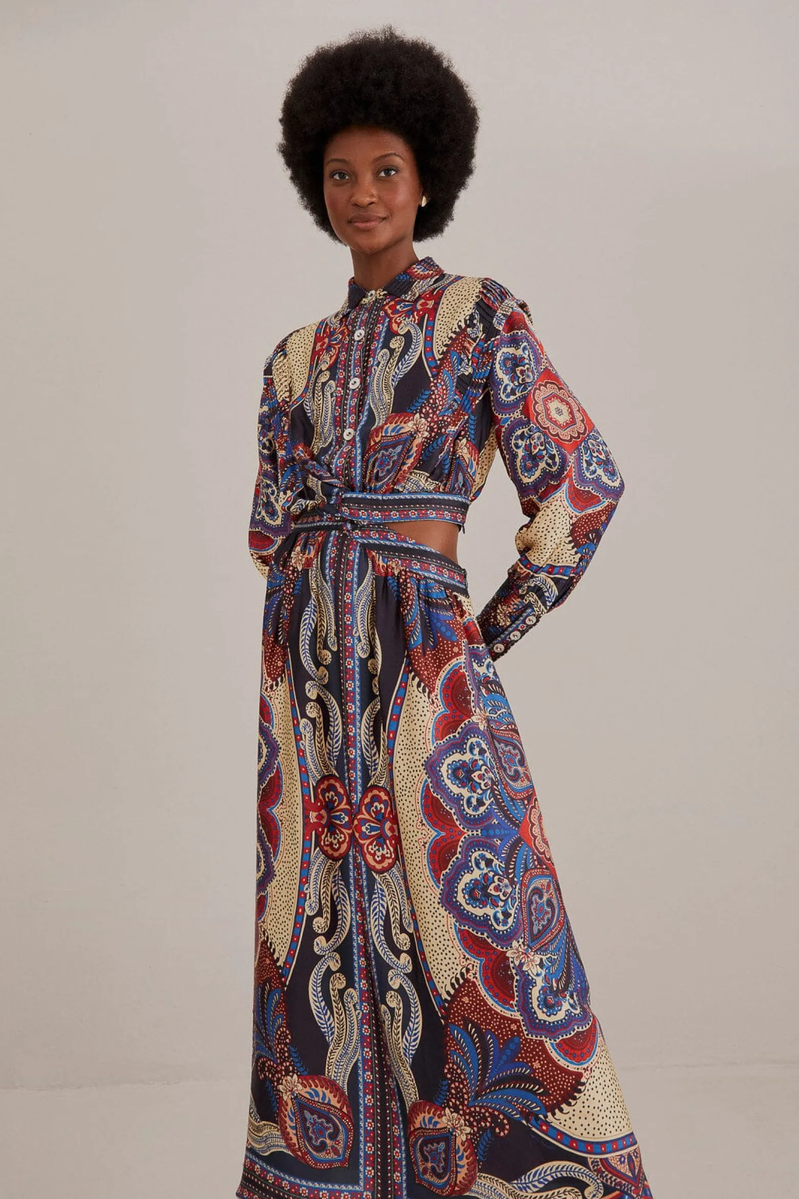 MULTICOLOR ENERGY SCARF CUT-OUT MAXI DRESS