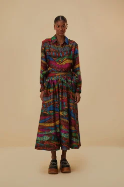 MULTICOLOR MIRAGE MIDI SKIRT