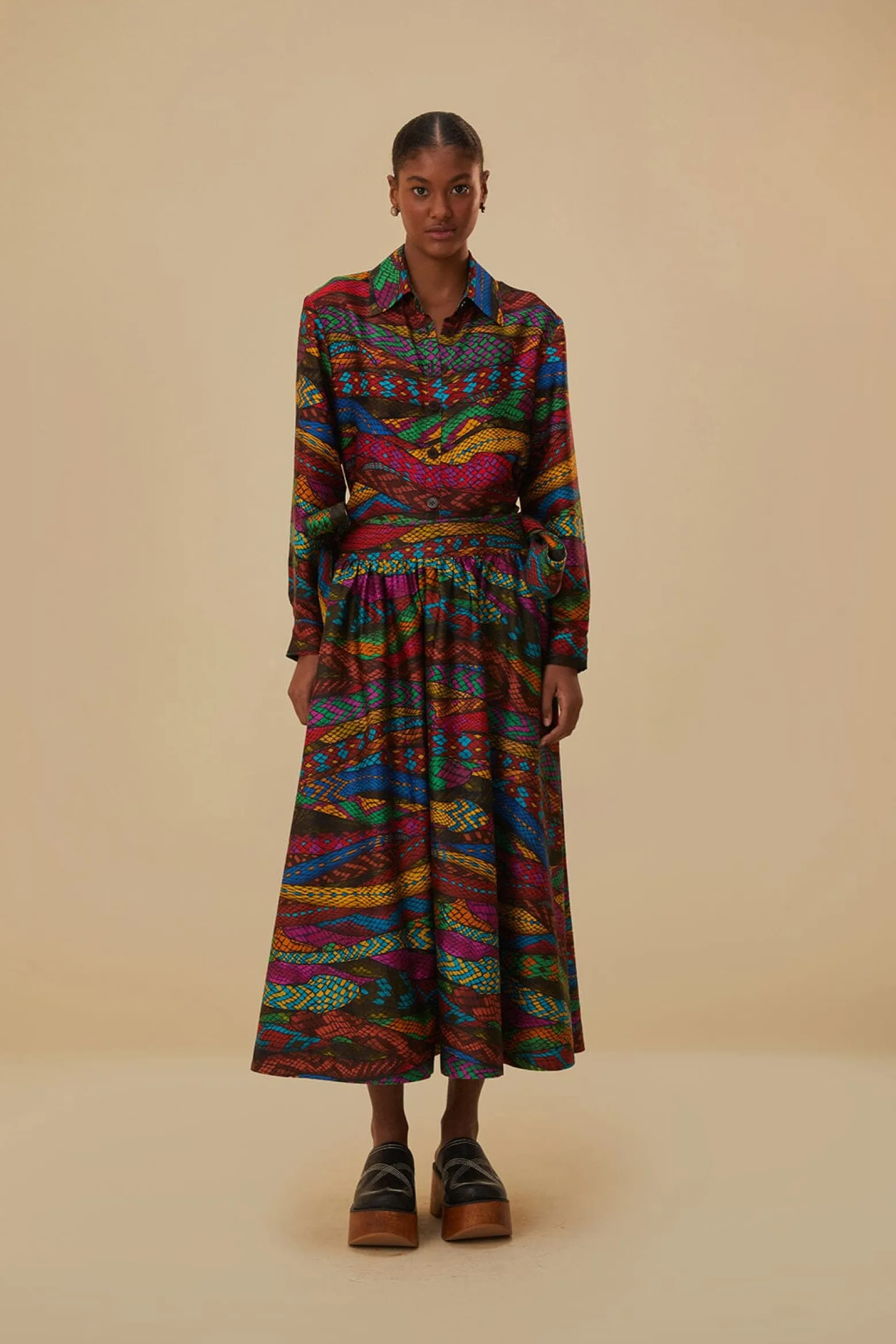 MULTICOLOR MIRAGE MIDI SKIRT