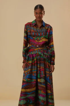MULTICOLOR MIRAGE MIDI SKIRT