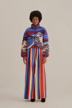 MULTICOLOR WINTER STRIPES TAILORED PANTS