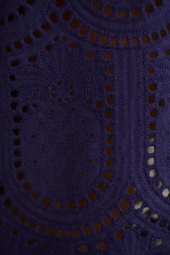  NAVY BLUE PINEAPPLE EYELET PANTS