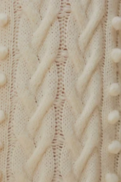 OFF-WHITE BRAIDED MIDI SWEATER DRESS
