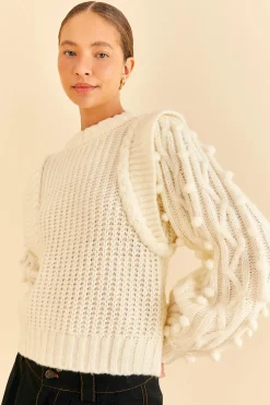 OFF-WHITE BRAIDED SWEATER