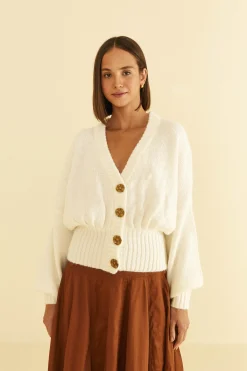  OFF-WHITE BUBBLE KNIT CARDIGAN