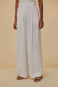  OFF-WHITE LINEN LOW WAIST PANTS