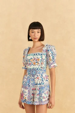 OFF-WHITE ROMANTIC BANDANAS ORGANIC COTTON ROMPER