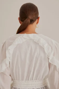  OFF-WHITE V NECK BLOUSE