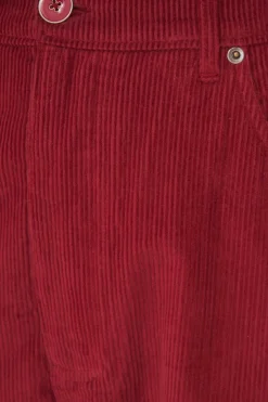 PINK CORDUROY EMBROIDERED PANTS
