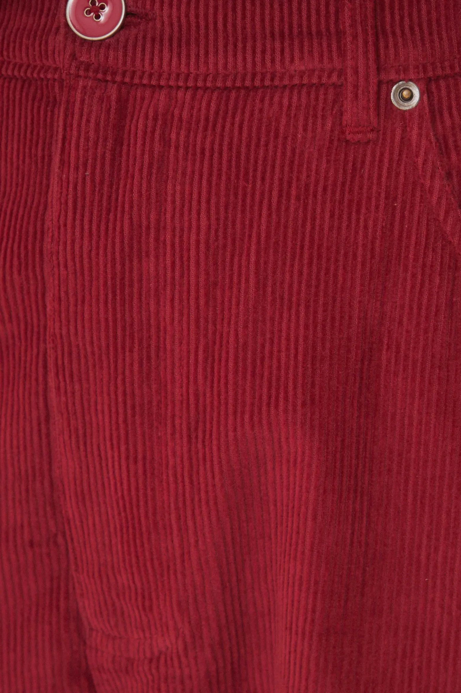 PINK CORDUROY EMBROIDERED PANTS