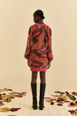 PINK CROCO SWEATER DRESS