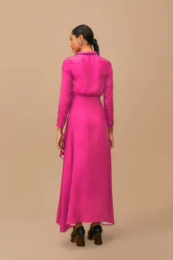  PINK LONG SLEEVE MAXI DRESS