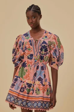  PINK SEASHELL TAPESTRY MINI DRESS