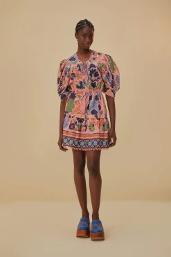  PINK SEASHELL TAPESTRY MINI DRESS