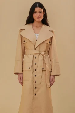  POCKETS OVER NUDE TRENCH COAT