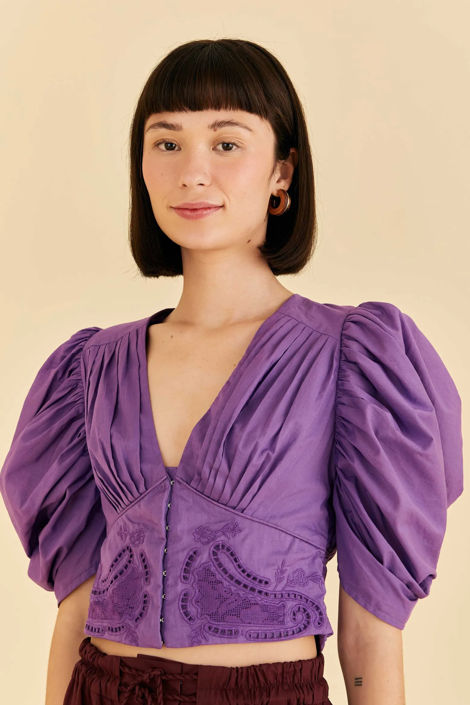 PURPLE CROPPED BLOUSE