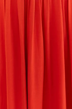 RED BOW SLEEVELESS MIDI DRESS