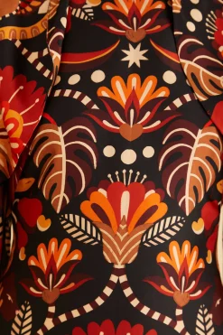 RED NATURE BEAUTY SCARF BACKLESS MIDI DRESS