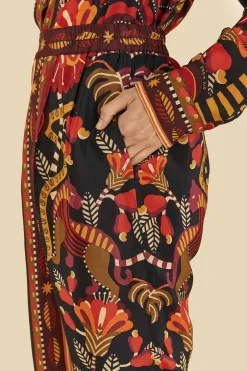 RED NATURE BEAUTY SCARF PANTS