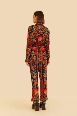 RED NATURE BEAUTY SCARF PANTS
