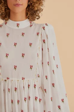  ROSE EMBROIDERED MAXI DRESS